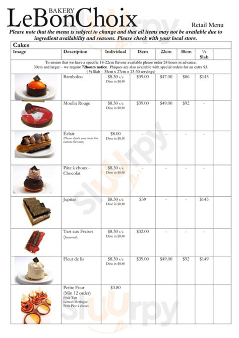 le bon choix price list.